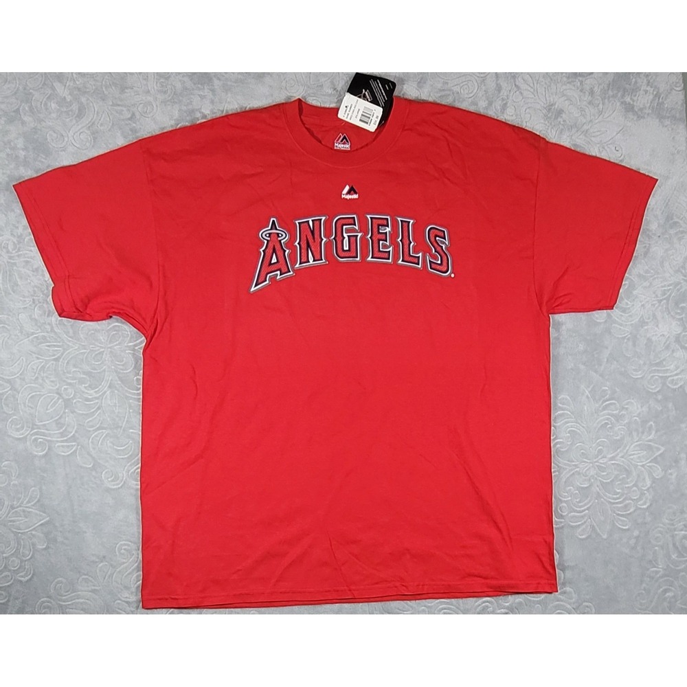 Majestic Anaheim Angels MLB Men's Red T-Shirt Andrelton Simmons #2 New With Tags